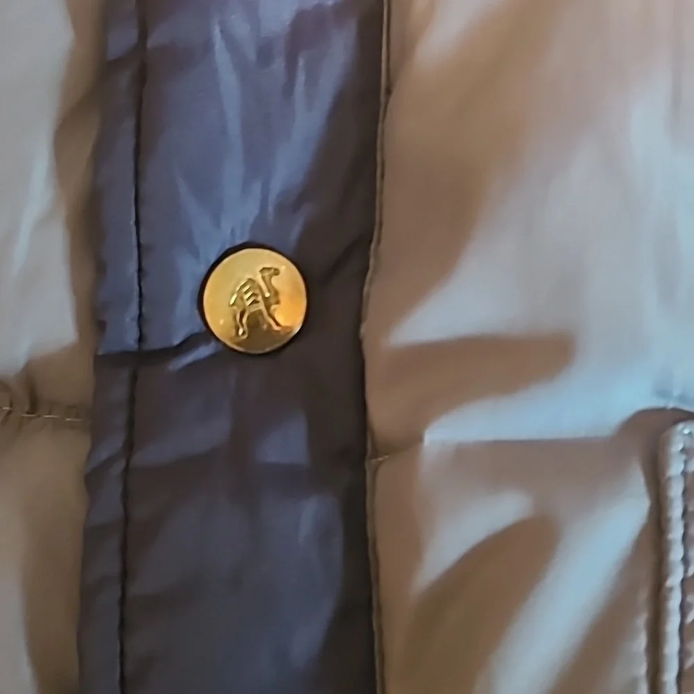 Camel reversible goose down blue vintage Puffer Vest